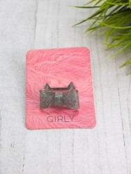 Кольцо акриловое GIRLY "Bow", black (d=1,8 см)