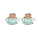 Серьги-клипсы GIRLY "Capybara in a mug"
