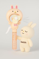 Портативный механический ручной вентилятор «Round rabbit», yellow
