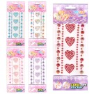 Наклейка декоративные стразы "Сердца", 9*15см, mix
