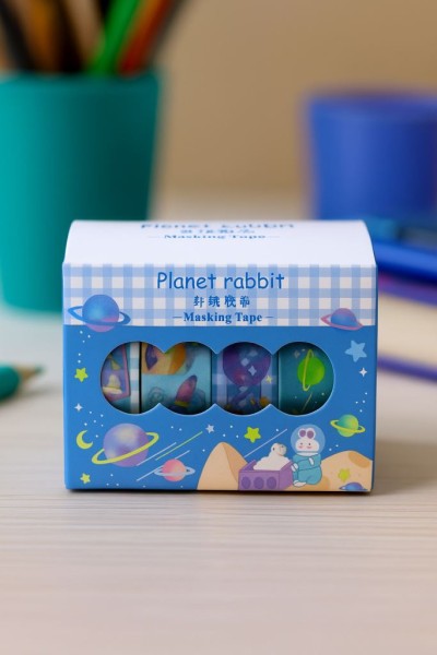 Набор декоративного скотча «Planet rabbit», blue 