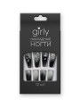 Накладные ногти GIRLY «Black glitter», 12 шт., с клеевыми пластинами