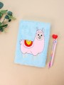Блокнот плюшевый «Smiling lama», blue, 21,5х15 см, плотность 70 гр.