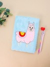 Блокнот плюшевый «Smiling lama», blue, 21,5х15 см, плотность 70 гр.