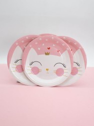 Набор бумажных тарелок 6 шт. "Princess сat" (230 мм)