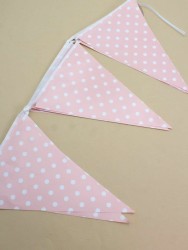 Гирлянда флажки из 12 шт. "Cute peas", pink (3 м)