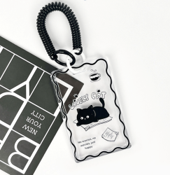 Футляр для карт с брелоком ПО ПЛАНУ. "Lovely cat", transparent