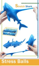 Мялка - антистресс «Stretch shark», шоу-бокс 12 шт.