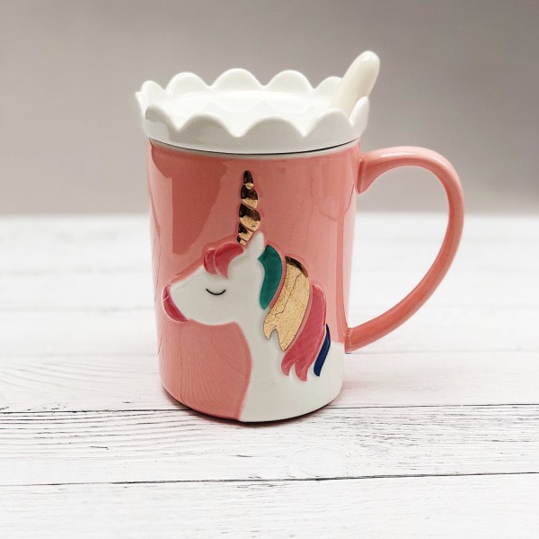 Кружка "Unicorn", pink (400ml) 