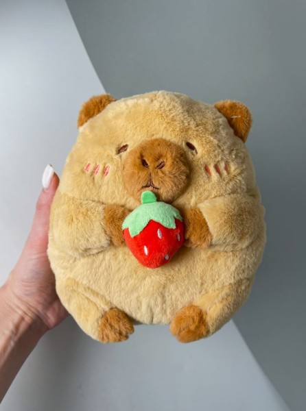 Мягкая игрушка "Capybara strawberry", 17 см 