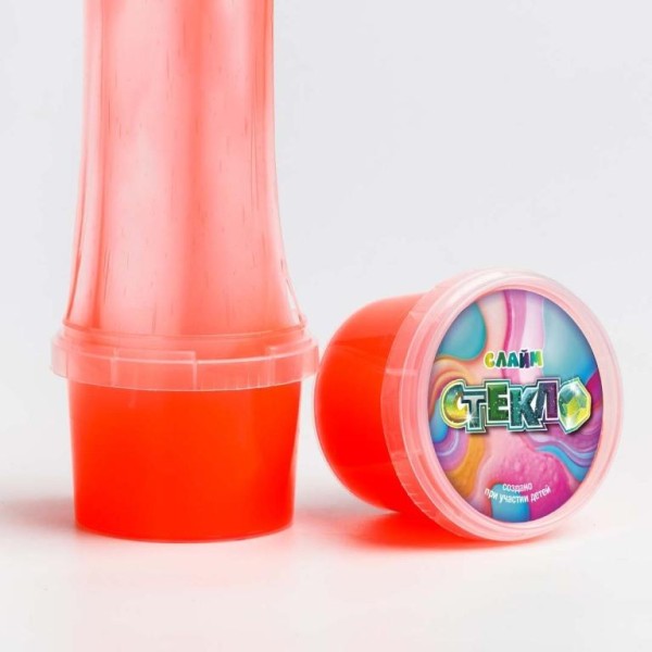 Слайм "СТЕКЛО Party Slime", красный неон (90 гр) 