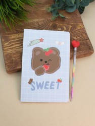 Блокнот (А5) "Cherry bear star", blue (14.5*21)