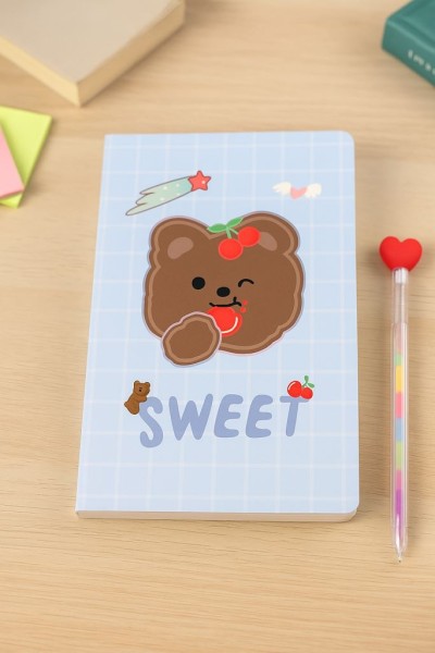 Блокнот (А5) "Cherry bear star", blue (14.5*21) 