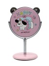 Зеркало настольное на ножке "Happy dog", розовое (10,5*18 см)