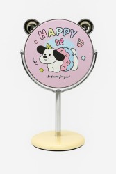 Зеркало настольное на ножке "Happy dog", розовое (10,5*18 см)