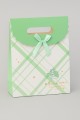 Пакет подарочный (XS) "Pattern plaid", green (16.5*12.5*6)