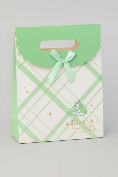 Пакет подарочный (XS) "Pattern plaid", green (16.5*12.5*6) 