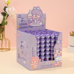 Ручка гелевая "Little sister pig", purple, шоу-бокс 36 шт.