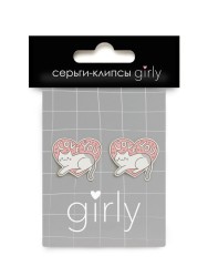 Серьги-клипсы GIRLY "Cat in the heart"