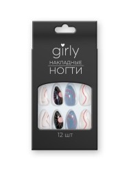 Накладные ногти GIRLY «Cote d'Azur», 12 шт., с клеевыми пластинами