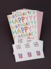 Набор подарочных пакетов+наклейки (6 шт.) "Happy birthday", 19*8*6