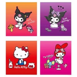 Тетрадь А5 "Kuromi+MyMelody+HK" в доп. ПВХ обложке, 48 л, клетка