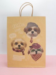 Пакет подарочный крафтовый «Dogkiss», ROCK (32*42*11)