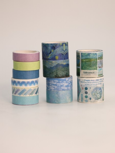 Набор декоративного скотча 12 шт. "Art Gallery", blue (3см*2м) 