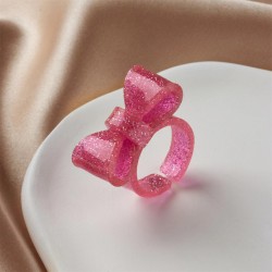 Кольцо акриловое GIRLY "Bow", fuchsia (d=1,8 см)