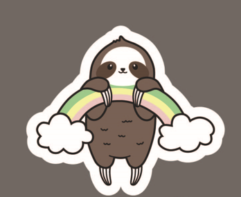 Значок ECO из дерева Rainbow Sloth