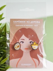 Серьги ECO из дерева CHICK-CHICK