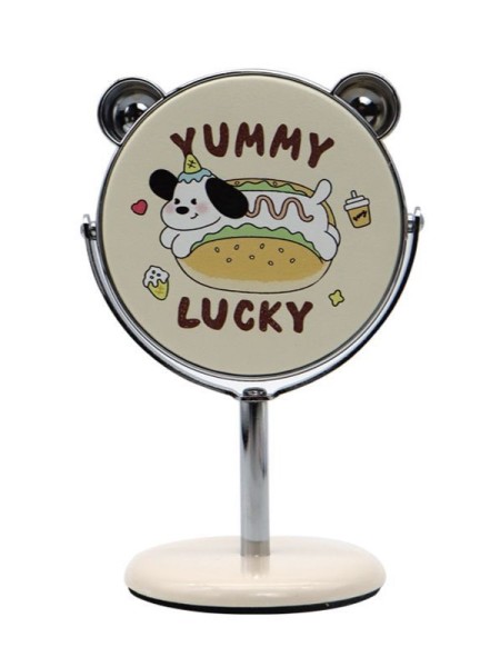 Зеркало настольное на ножке "Happy dog", жёлтое (10,5*18 см) 