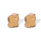 Серьги-клипсы GIRLY "Capybara with a flower"