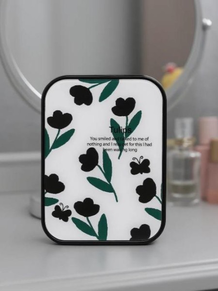 Контейнер для линз «Beautiful flowers», white 
