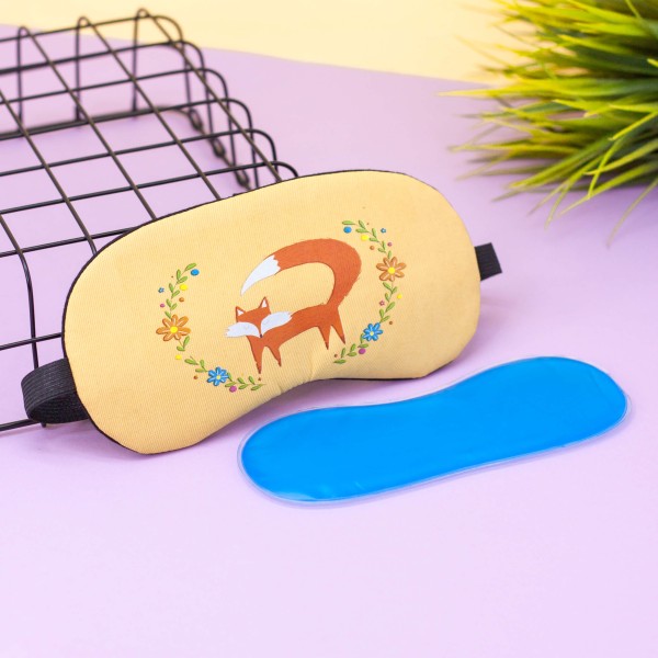 Маска для сна гелевая "Fox in flowers", brown 