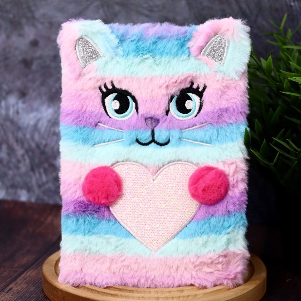 Блокнот плюшевый «Cute mouse», rainbow 