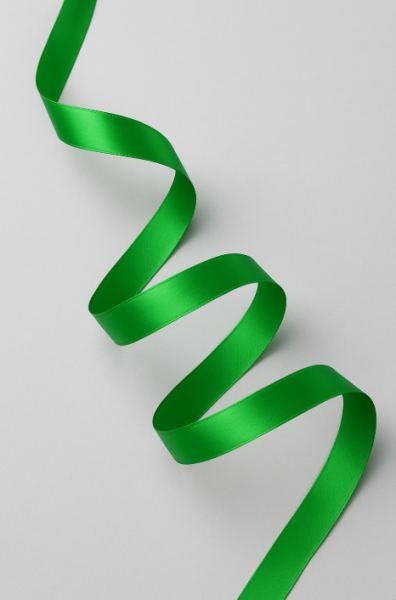 Лента для декора и подарков "Ribbon of Joy", green (2,5 см*1 м) 