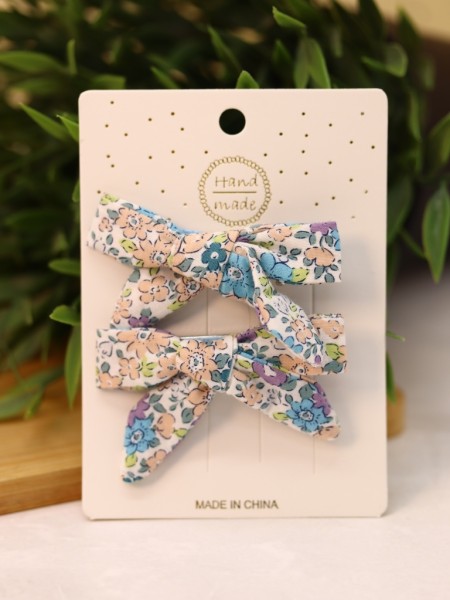 Набор заколок для волос "Flower bows", blue, 2 шт. в наборе 
