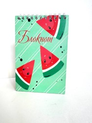 Блокнот "Дольки арбуза", 10 х 15 см, 50 листов, деревянная обложка