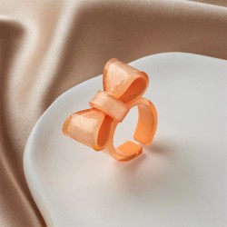 Кольцо акриловое GIRLY "Bow", orange (d=1,8 см)