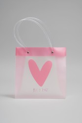 Пакет подарочный «Transparent love», pink-white (22*21.5*10)