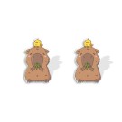Серьги-клипсы GIRLY "Capybara with a chicken"