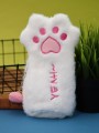 Пенал плюшевый "Pink paw", white (20*12,5 см)