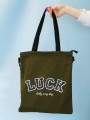 Сумка шоппер "Luck every day", green