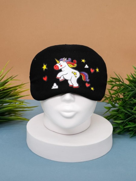 Маска для сна гелевая "Unicorn rearing", black 