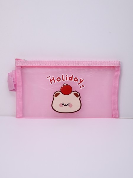 Пенал "Holiday bear", pink (11.6*19 см) 