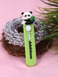Канцелярский нож "Panda", green