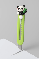 Канцелярский нож "Panda", green