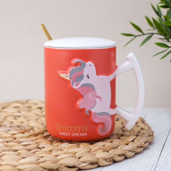 Кружка "Unicorn sweet dreams", red (350 ml) 