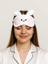 Маска для сна гелевая "Head hare", white